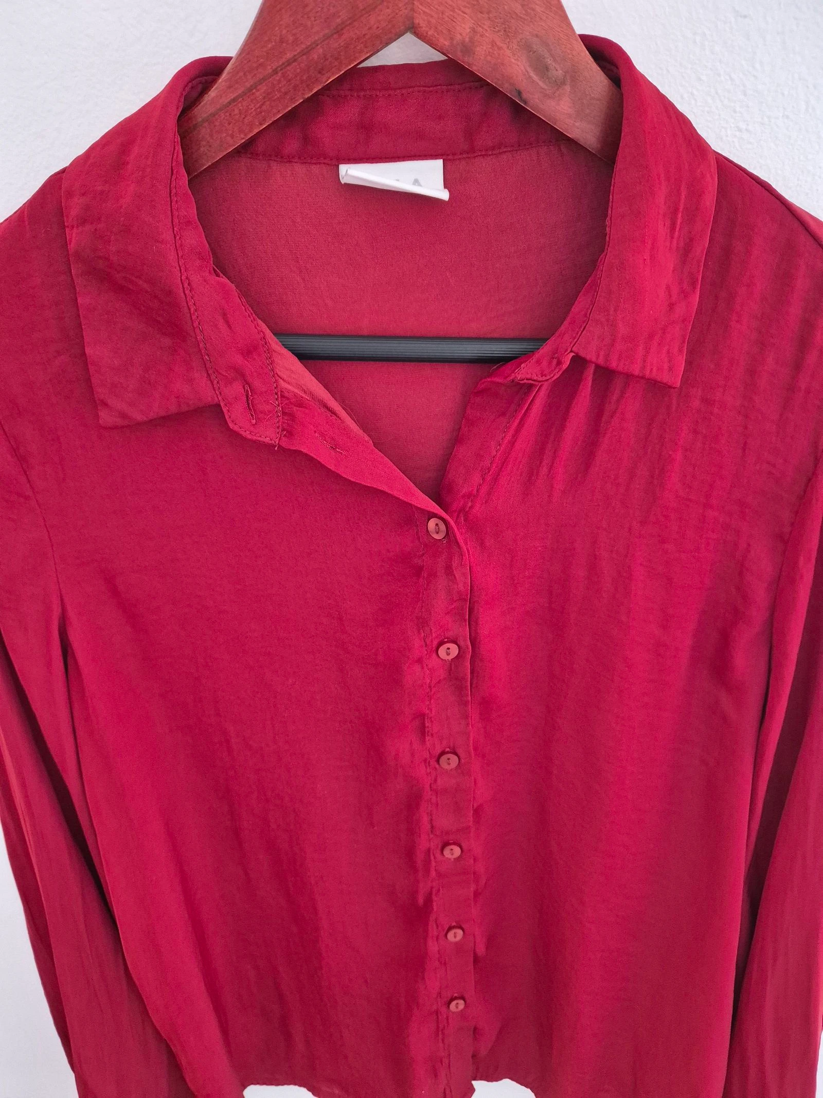 VILA 'Vidreamy' Blusa Roja con Botones | Talla 38 (M) – photo 6